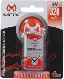 Bateria Recarregável Mox 9v 320MaH MO-9V320