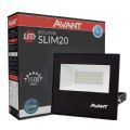 Refletor Holofot LED Slim 20 Watts Avant Luz Branca 6500K Resistente a Agua e Poeira Preto SLIM20 IP65
