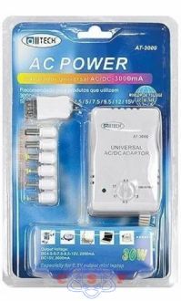Fonte Universal Alltech 3 Amp�res AT-3000 Universal Bivolt Sa�da Ajust�vel Multi Plugs 4,5v 5v 7,5v 9,5v 12v 15v