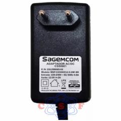 Fonte de Alimentao 12Volts 2,0Amperes SAGECOM 2Amperes P4 2,1x5,5 (+)Usado Cinebox Duosat Azamerica etc.