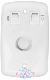Controle para Ventilador e Exaustor Chave ON OFF ON de Parede Com Placa 4X2 potenciometro Rotativo Chave ON OFF L�mpada