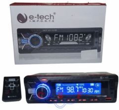 Auto Radio Mp3 Automotivo E-tech Combat Plus + Usb Sd Aux Func�o Usb para Carregar Celular pose ser Controlado por APP 7 Cores no Painel 4 canal x 60 watts