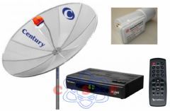 Antena Parablica Century MD190 1,90 mts + Receptor de Parablica Century BR2014 Slim + LNBF Multiponto Ekotec