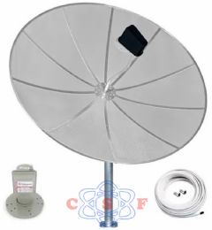 Antena Parabólica Elsys 1,70 mts com Lnbf Monoponto + 15 Metros Cabo Coaxial