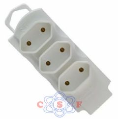 Barra de Tomada Tripla Mecatool 2P + T 10A / 20A Branco