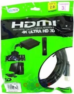 CABO HDMI Alltech 3 Metros Versão 2.0 4K Ultra HD 3D com Filtro