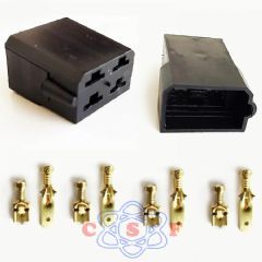 Conector Automotivo Plug 4 Vias com 14 cmts Fio 4mm Vermelho e Preto