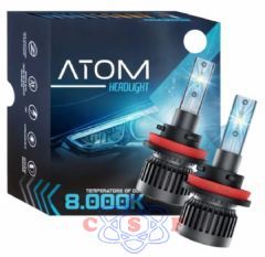 Kit Lâmpada Farol Led R8 Atom M7 H4 3700 Lumens 8000K