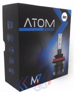 Kit Lâmpada Farol Led R8 M7 Atom H11 50W 12 Volts Lumens 7400 par 6500K Menor Lâmpada do Mercado