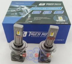 Kit Lampada H7 Ultra Led Compact Tiger Auto 12 Volts 5000 Lumens 6000K 55 Watts ZES Cooler Integrado