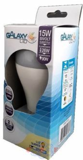 Lâmpada Bulbo Led A60 15w 1300 Lumes 6500k Branca Fria Galaxy 1012R 15Watts led =80 Watts incandescente