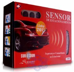 Sensor de Estacionamento/Ré Sur-Vision Scavone com 4 Sensores Prata