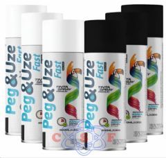 Tinta Spray PEG&USE Premium Preto Alta Temperatura 400 ml Peso Liquido 235Gramas